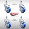 Service Caster 4 Inch SS Blue Polyurethane Swivel 12mm Threaded Stem Caster Set Brake SCC SCC-SSTS20S414-PPUB-BLUE-TLB-M1215-4 - alternate 3